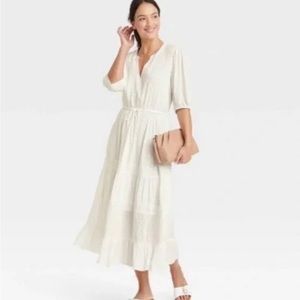 Knox Rose 3/4 Sleeve Eyelet Dress NWOT